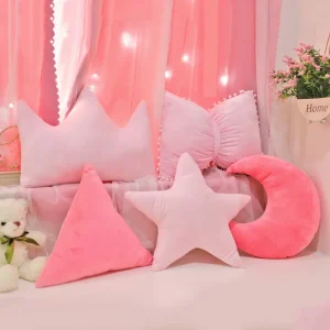 Coussin rose étoile
