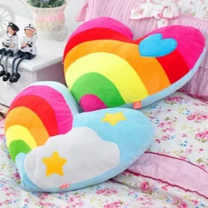 Coussin coeur coloré