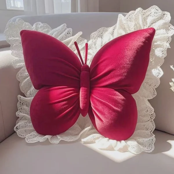 coussin papillon à volants